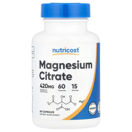 Nutricost, Citrato de magnesio, 60 cápsulas (105 mg por cápsula)