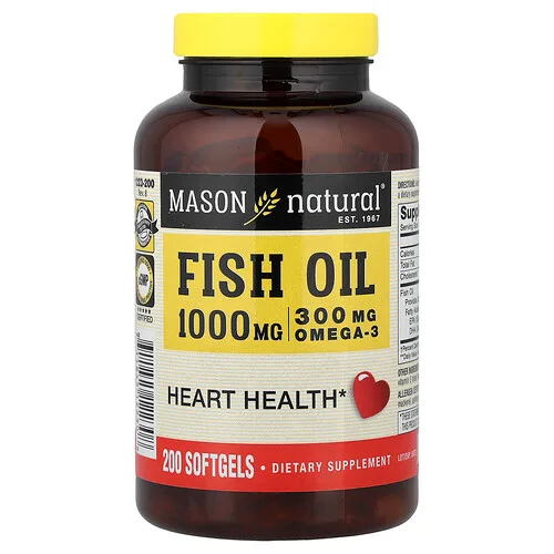 Mason Natural, Aceite de pescado, 1000 mg, 200 cápsulas blandas