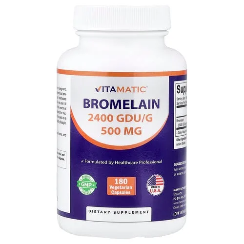 Vitamatic, Bromelaína, 500 mg, 180 cápsulas vegetales