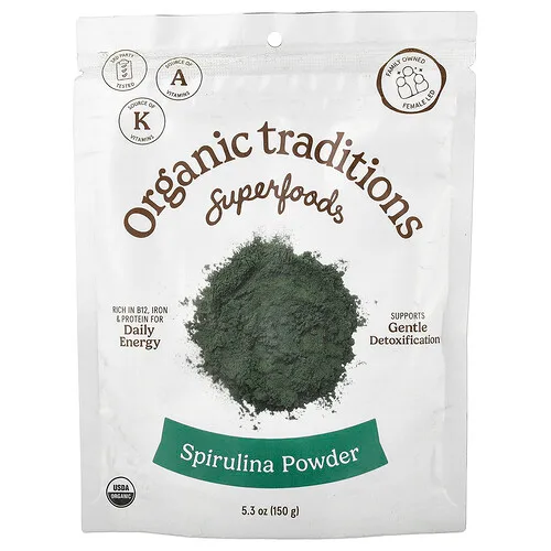 Organic Traditions, Superfoods, Espirulina en polvo, 150 g (5,3 oz)