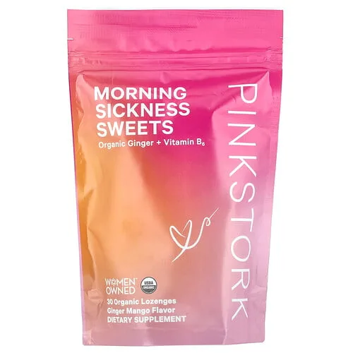 Pink Stork, Morning Suckness Sweets, Jengibre y mango, 30 pastillas orgánicas