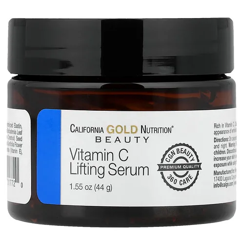 California Gold Nutrition, Sérum reafirmante con vitamina C, Sérum en gel con efecto iluminador mejorado, 44 g (1,55 oz)
