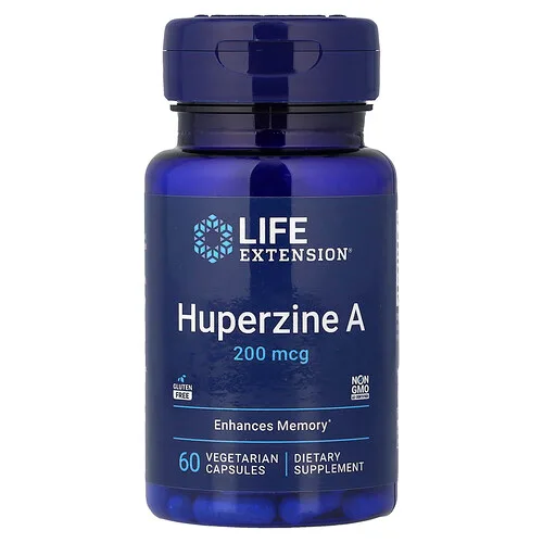 Life Extension, Huperzina A, 200 mcg, 60 cápsulas vegetales