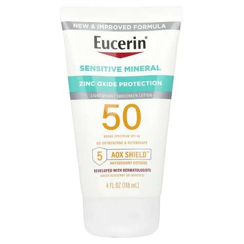 Eucerin, Mineral sensible, Loción liviana con protección solar, FPS 50, 118 ml (4 oz. líq.)