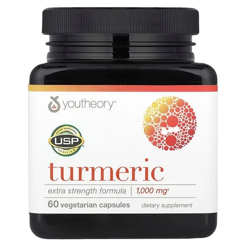Youtheory, Cúrcuma, 60 cápsulas vegetales