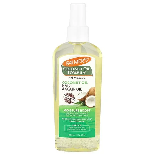 Palmer's, Fórmula de aceite de coco con vitamina E, Hidratante, Aceite para el cabello y el cuero cabelludo, 150 ml (5,1 oz. Líq.)