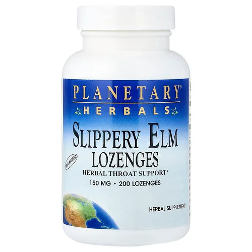 Planetary Herbals, Pastillas de olmo resbaladizo, Sin sabor, 150 mg, 200 pastillas