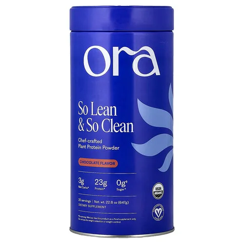 Ora, So Lean & So Clean, Proteína de superalimentos a base de plantas, Chocolate, 650 g (22,9 oz)
