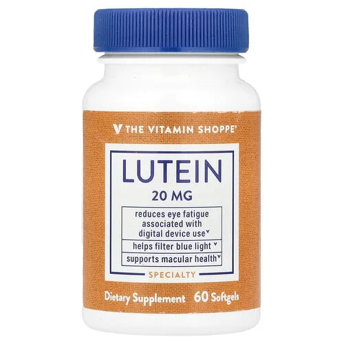 The Vitamin Shoppe, Luteína, 20 mg, 60 cápsulas blandas