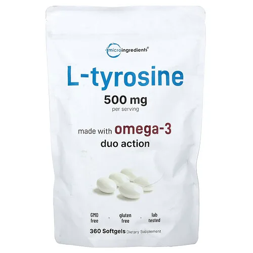 Micro Ingredients, L-tirosina, 360 cápsulas blandas