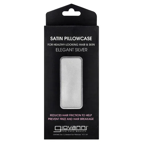 Giovanni, Funda de almohada de satén, Plata elegante, 1 funda de almohada