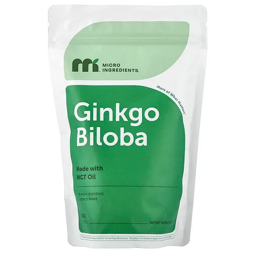 Micro Ingredients, Ginkgo biloba, Panax ginseng, melena de león, 400 cápsulas blandas