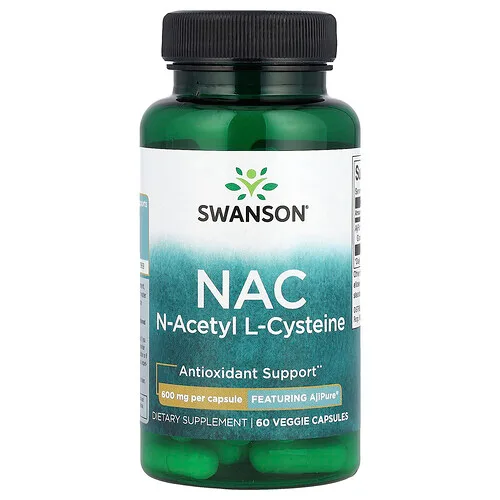 Swanson Vitamins, NAC, 600 mg, 60 cápsulas vegetales