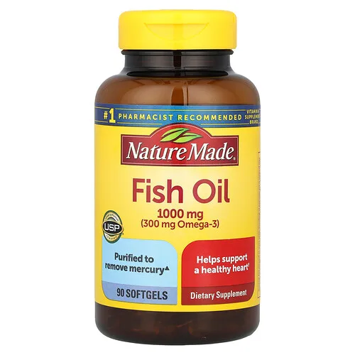 Nature Made, Aceite de pescado, 1000 mg, 90 cápsulas blandas