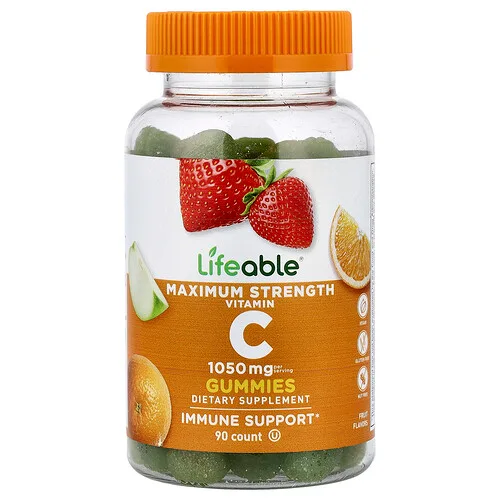 Lifeable, Gomitas con vitamina C, Fruta, 90 gomitas (350 mg por gomita)