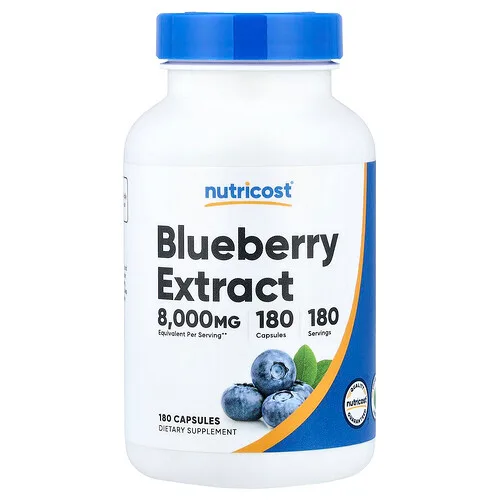 Nutricost, Extracto de arándano azul, 160 mg, 180 cápsulas