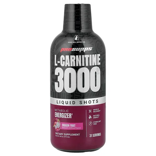 ProSupps, L-carnitina 3000, Shots líquidos, Fruta del dragón, 473 ml (16 oz. Líq.)