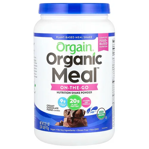 Orgain, Organic Meal™, On-The-Go, Batido nutritivo a base de plantas en polvo, Dulce de chocolate cremoso, 912 g (2,01 lb)