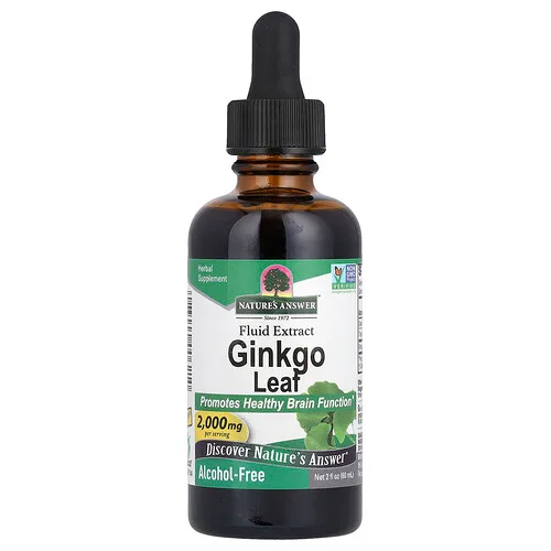 Nature's Answer, Hoja de ginkgo, Extracto fluido, Sin alcohol, 60 ml (2 oz. líq.)