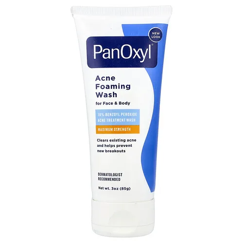 PanOxyl, Espuma de limpieza contra el acné para el rostro y el cuerpo, Concentración máxima, 85 g (3 oz)