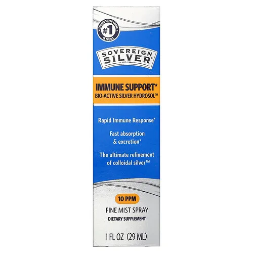 Sovereign Silver, Hydrosol™ de plata bioactiva, Spray de bruma fina, 10 ppm, 29 ml (1 oz. líq.)