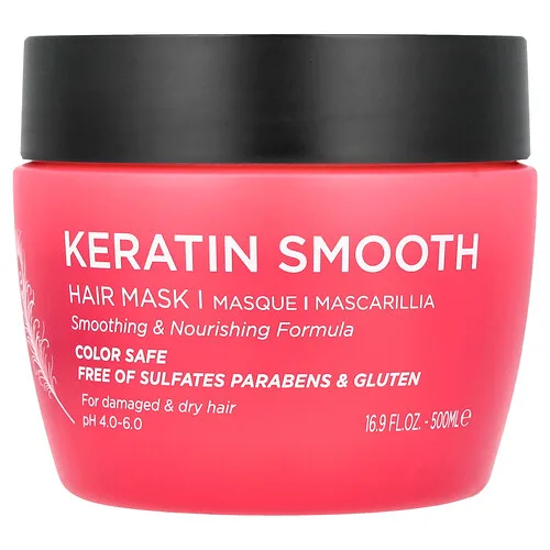Luseta Beauty, Keratin Smooth, Mascarilla para el cabello, 500 ml (16,9 oz. líq.)