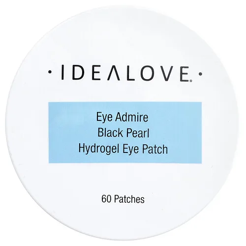 Idealove, Parches de hidrogel con perla negra para el contorno de los ojos, 60 parches