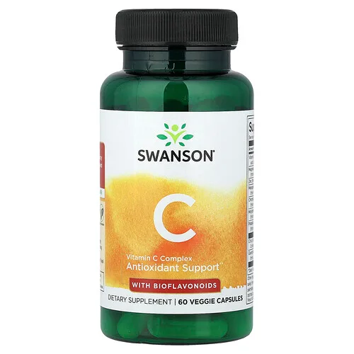 Swanson Vitamins, Complejo de vitamina C con bioflavonoides, 60 cápsulas vegetales