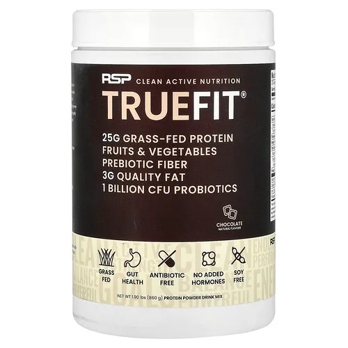 RSP Nutrition, Truefit, batido de proteínas de suero de leche de animales alimentados con pasturas, sabor chocolate, 940 g (2 lb)