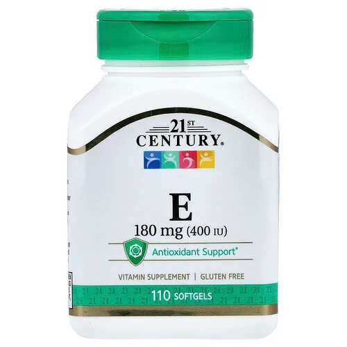 21st Century, Vitamina E, 180 mg (400 UI), 110 cápsulas blandas