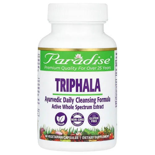 Paradise Herbs, Triphala, 60 cápsulas vegetales
