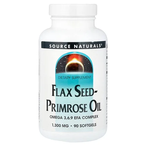 Source Naturals, Aceite de semilla de lino y onagra, 90 cápsulas blandas