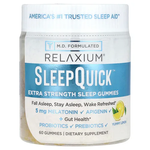 Relaxium, Gomitas SleepQuick™, Delicioso limón, 60 gomitas