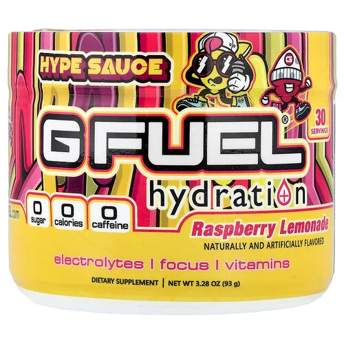 G FUEL, Hype Sauce, Hidratación, Limonada de frambuesa, 93 g (3,28 oz)