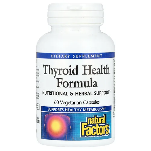 Natural Factors, Fórmula para favorecer la salud de la tiroides, 60 cápsulas vegetales