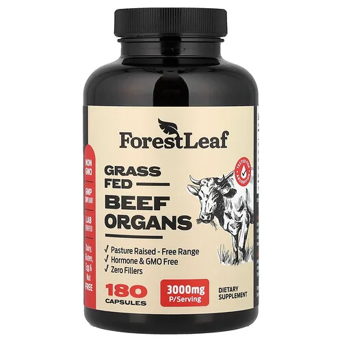 Forest Leaf, Órganos de reses alimentadas con pasturas, 180 cápsulas