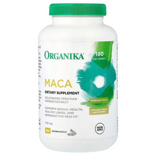 Organika, MACA, 750 mg, 180 cápsulas vegetales