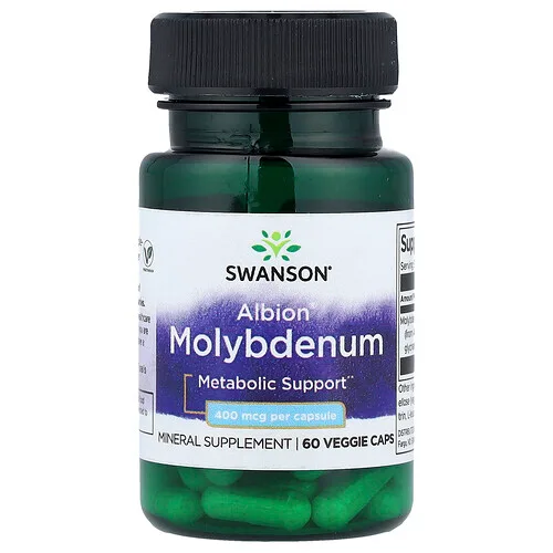 Swanson Vitamins, Molibdeno Albion®, 400 mcg, 60 cápsulas vegetales