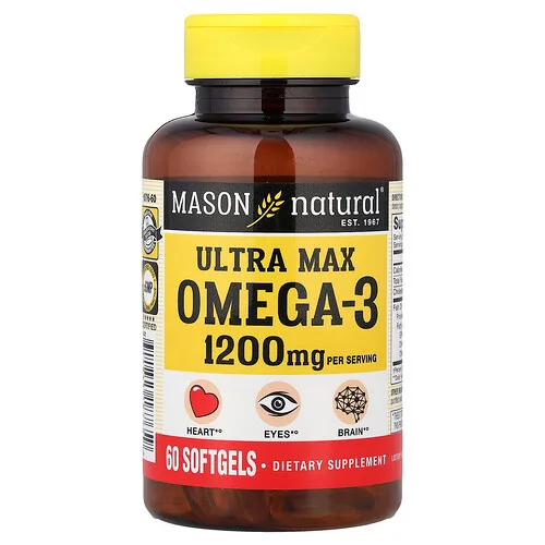 Mason Natural, Ultra Max Omega3, 60 cápsulas blandas (600 mg por cápsula blanda)