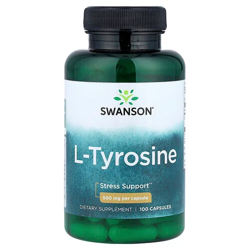 Swanson Vitamins, L-tirosina, 500 mg, 100 cápsulas