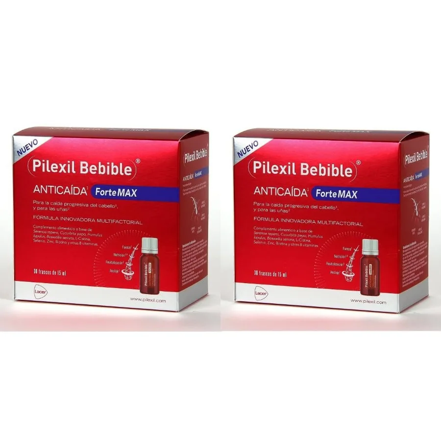 Pilexil Bebible Anticaída Forte Max Frascos Duplo 30 + 30 x 15 ml