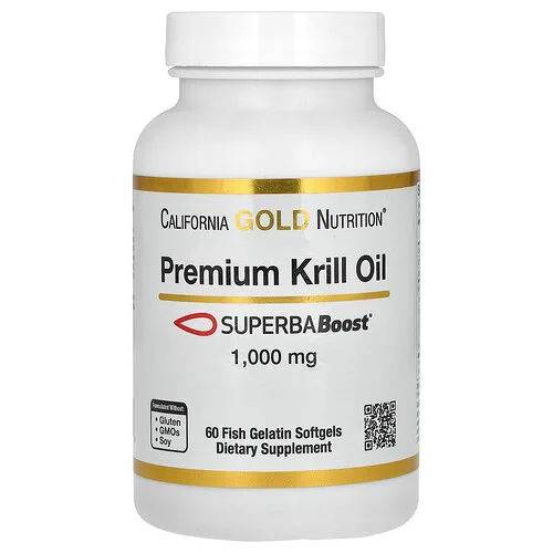 California Gold Nutrition, Aceite de kril prémium con SUPERBABoost, 1000 mg, 60 cápsulas blandas de gelatina de pescado