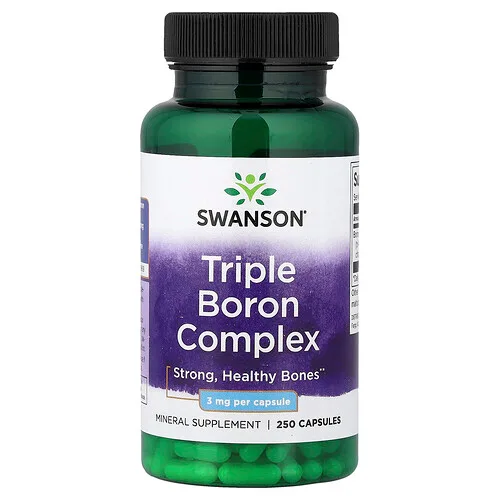 Swanson Vitamins, Complejo triple de boro, 3 mg, 250 cápsulas
