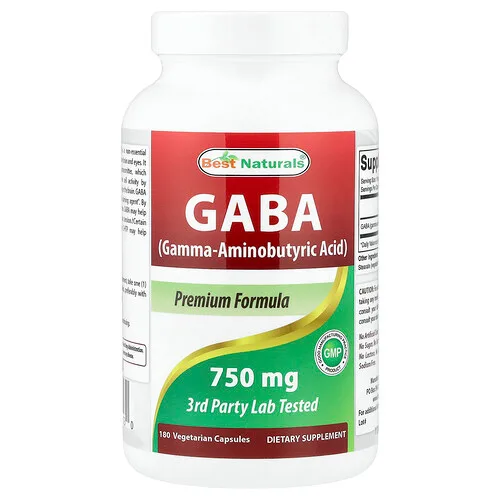 Best Naturals, GABA, 750 mg, 180 cápsulas vegetales