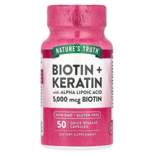 Nature's Truth, Biotina con queratina y ácido alfa-lipoico, 50 cápsulas de liberación rápida