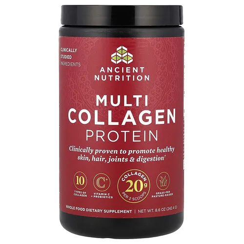 Ancient Nutrition, Proteína con múltiples tipos de colágeno, 242,4 g (8,6 oz)