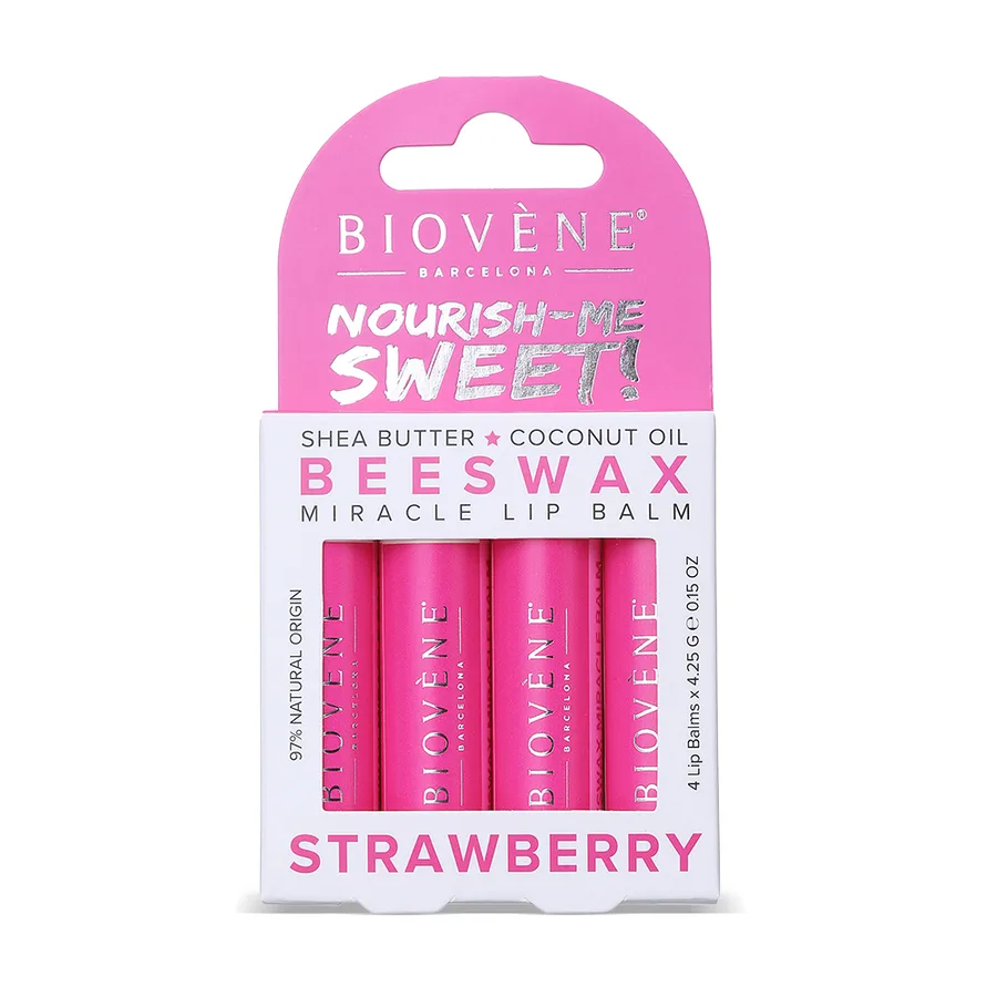 Nourish-Me Sweet! Beeswax Bálsamo Labial Milagroso Cera de Abeja + Fresas 17 gr