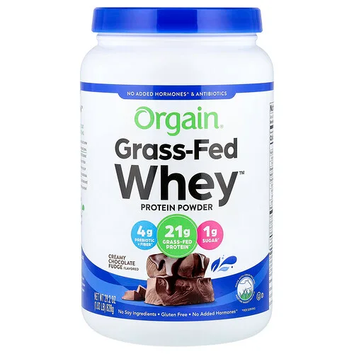 Orgain, Grass-Fed Whey™, Proteína en polvo de Whey™, Ganadería cremosa de chocolate, 828 g (1,82 lb)