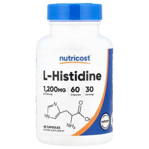 Nutricost, L-histidina, 60 cápsulas (600 mg por cápsula)