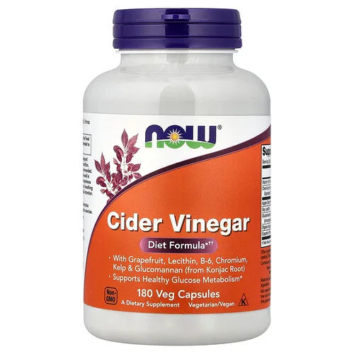 NOW Foods, Vinagre de sidra, 180 cápsulas vegetales